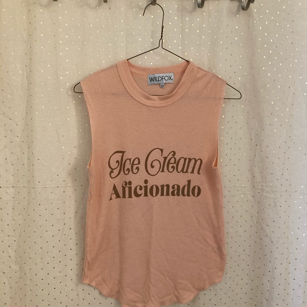 Wildfox waffle knit graphic tank